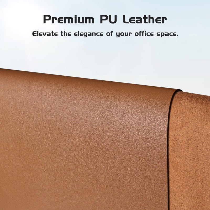 Aothia Leather Desk Pad Protector, Office Mat, Large Mouse Pad, Laptop Desk Pad, Non-Slip PU Leather Blotter, Waterproof Writing Pad for Office and Home (Brown, 47" x 17") - Image 5